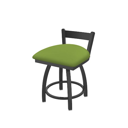 Holland Bar Stool Co 18" Low Back Swivel Vanity Stool, Pewter Finish, Canter Kiwi Green Seat 82118PW009